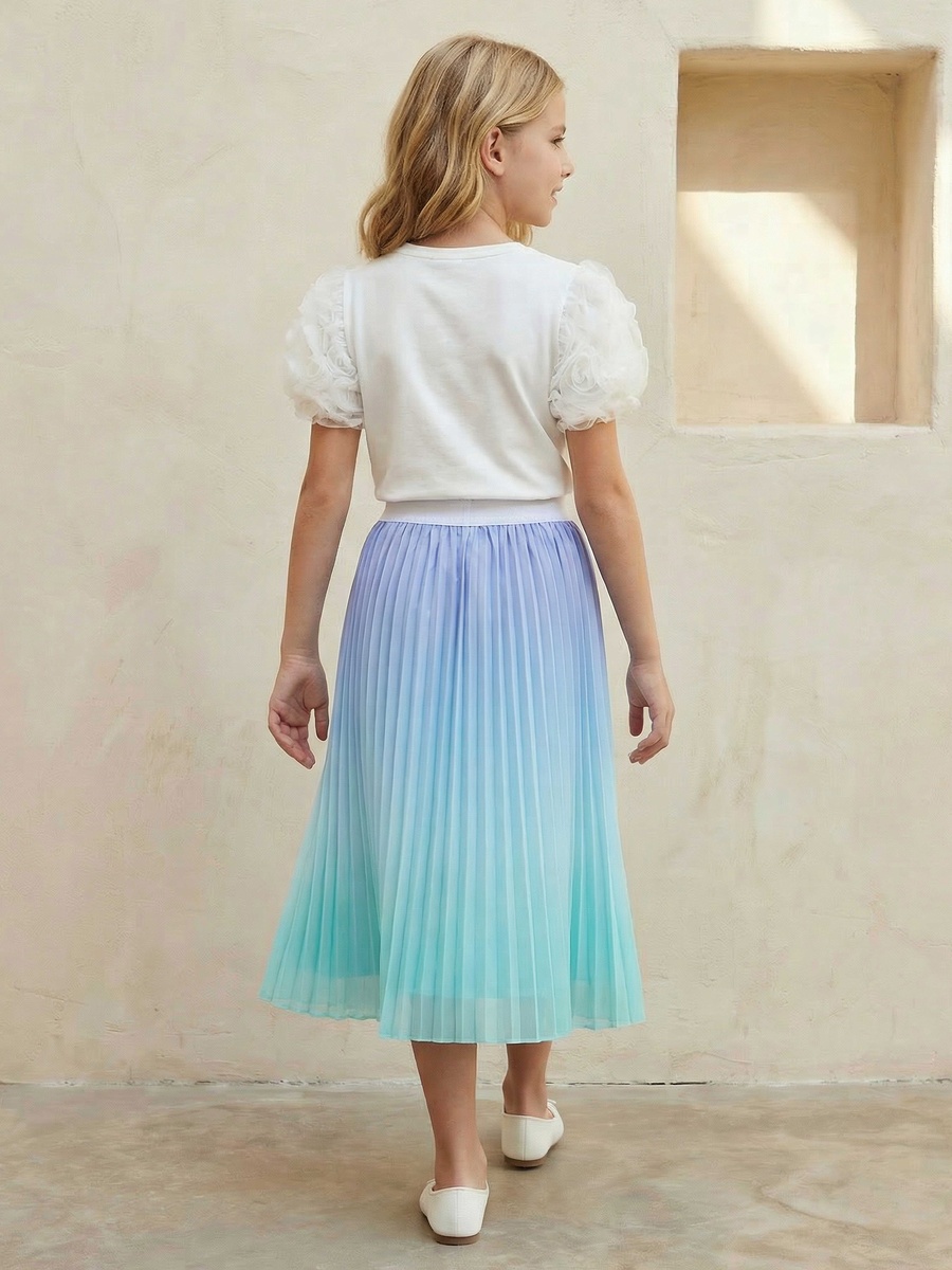 Crew Neck Short Sleeves Top with Bow Applique
