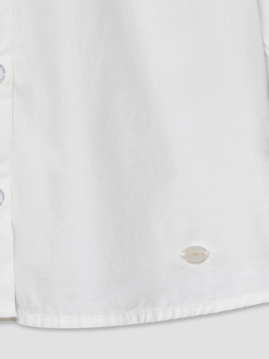 Round Neck Long Sleeves Top with Embroidery