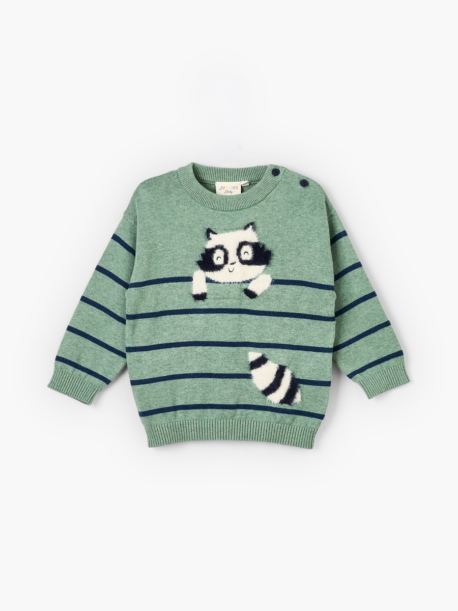 Crew Neck Sweater with Panda Applique