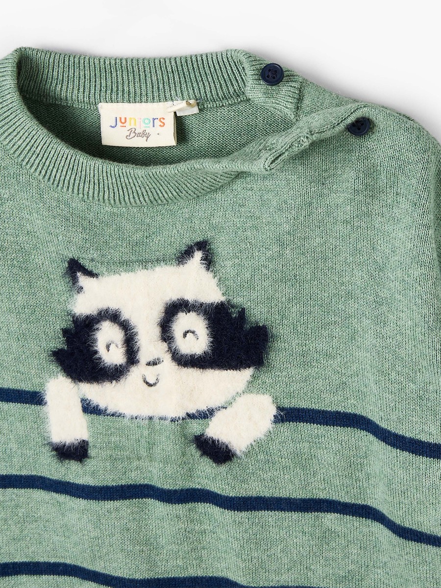 Crew Neck Sweater with Panda Applique