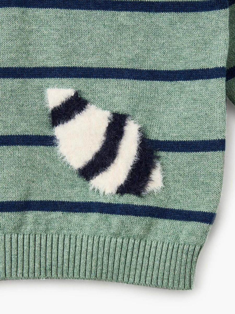 Crew Neck Sweater with Panda Applique