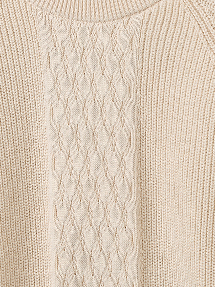 سويتر محبوك وياقة دائرية وتصميم أجدال