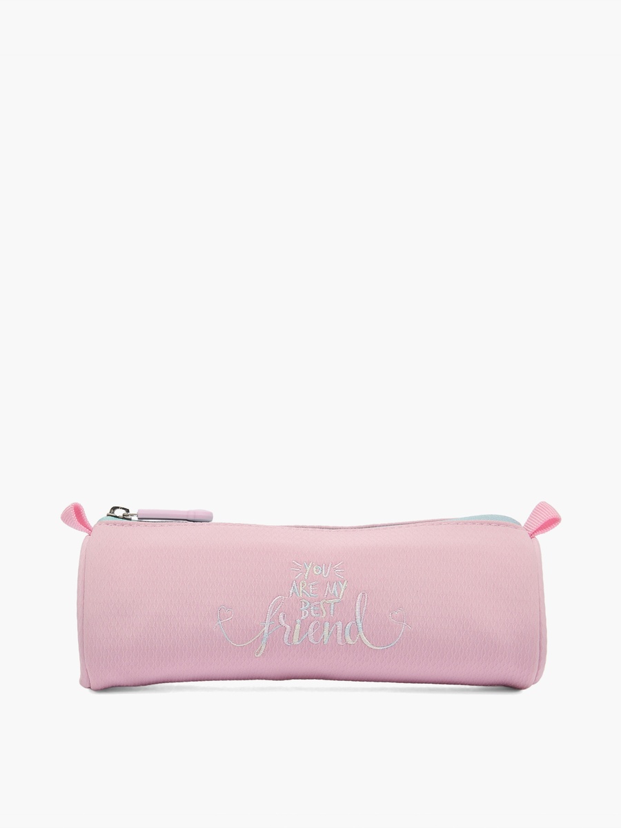 Embroidered Pencil Pouch with Zip Closure