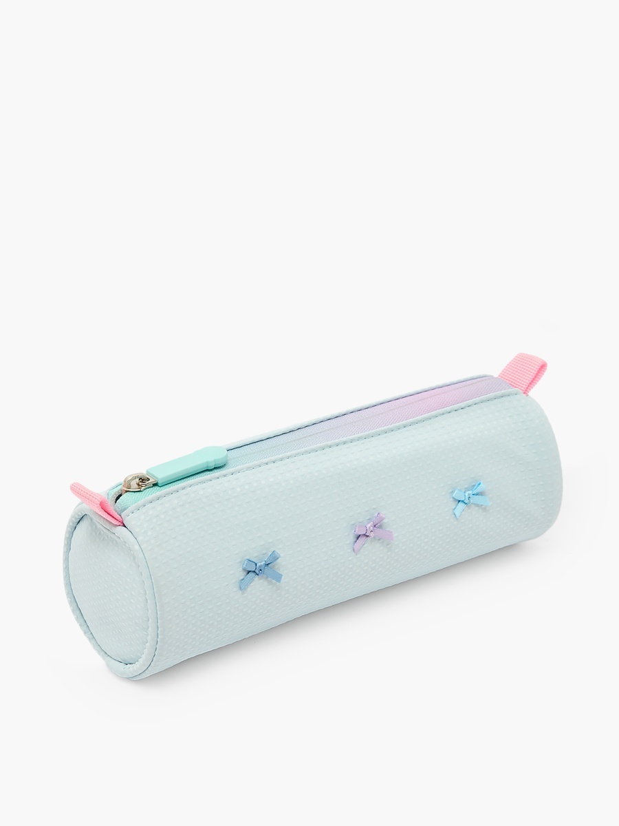 Bow Detail Pencil Pouch with Zip Closure