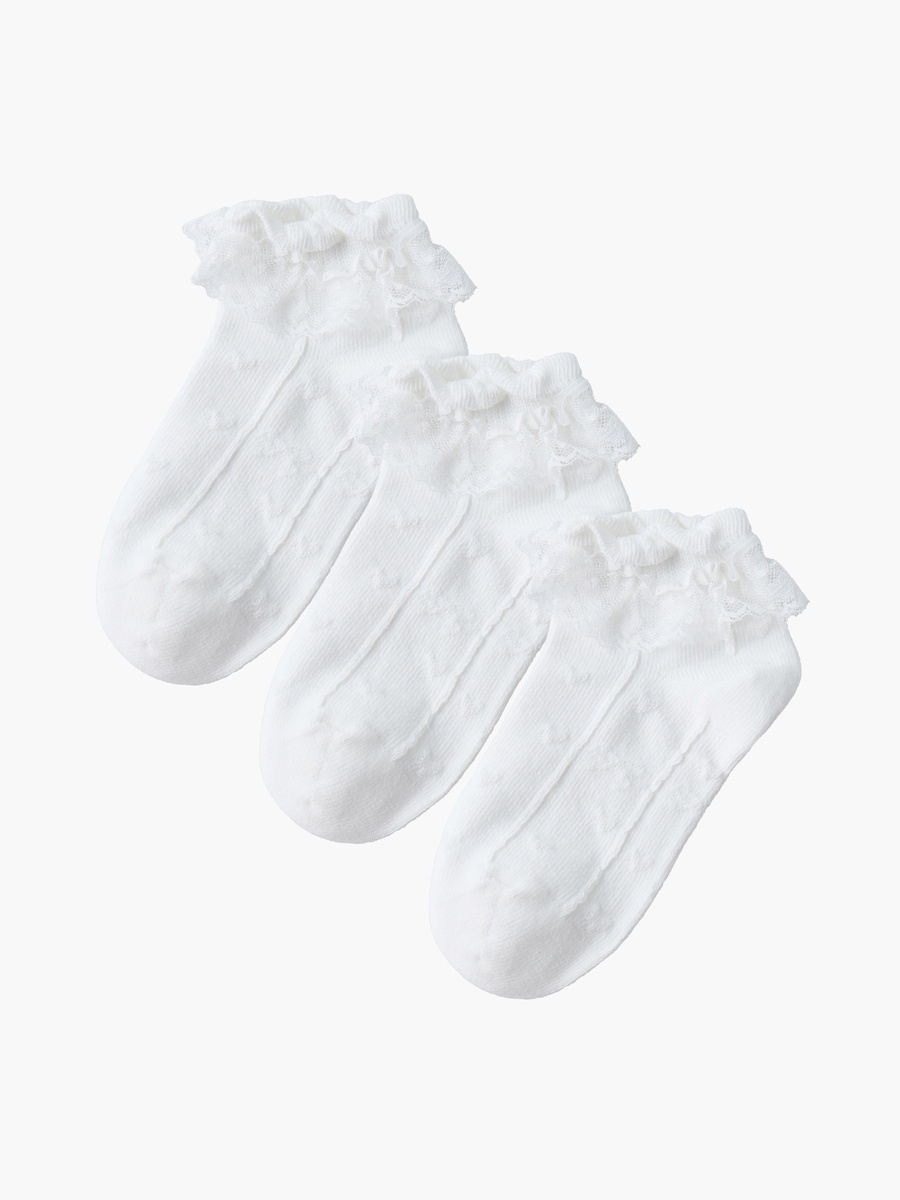Pack of 3 Girls Socks with Ruffle Trim