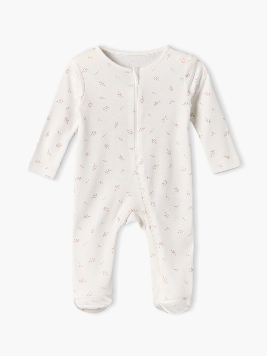 Pack of 5 Cotton Crew Neck Long Sleeves Sleepsuit with Zip Closure