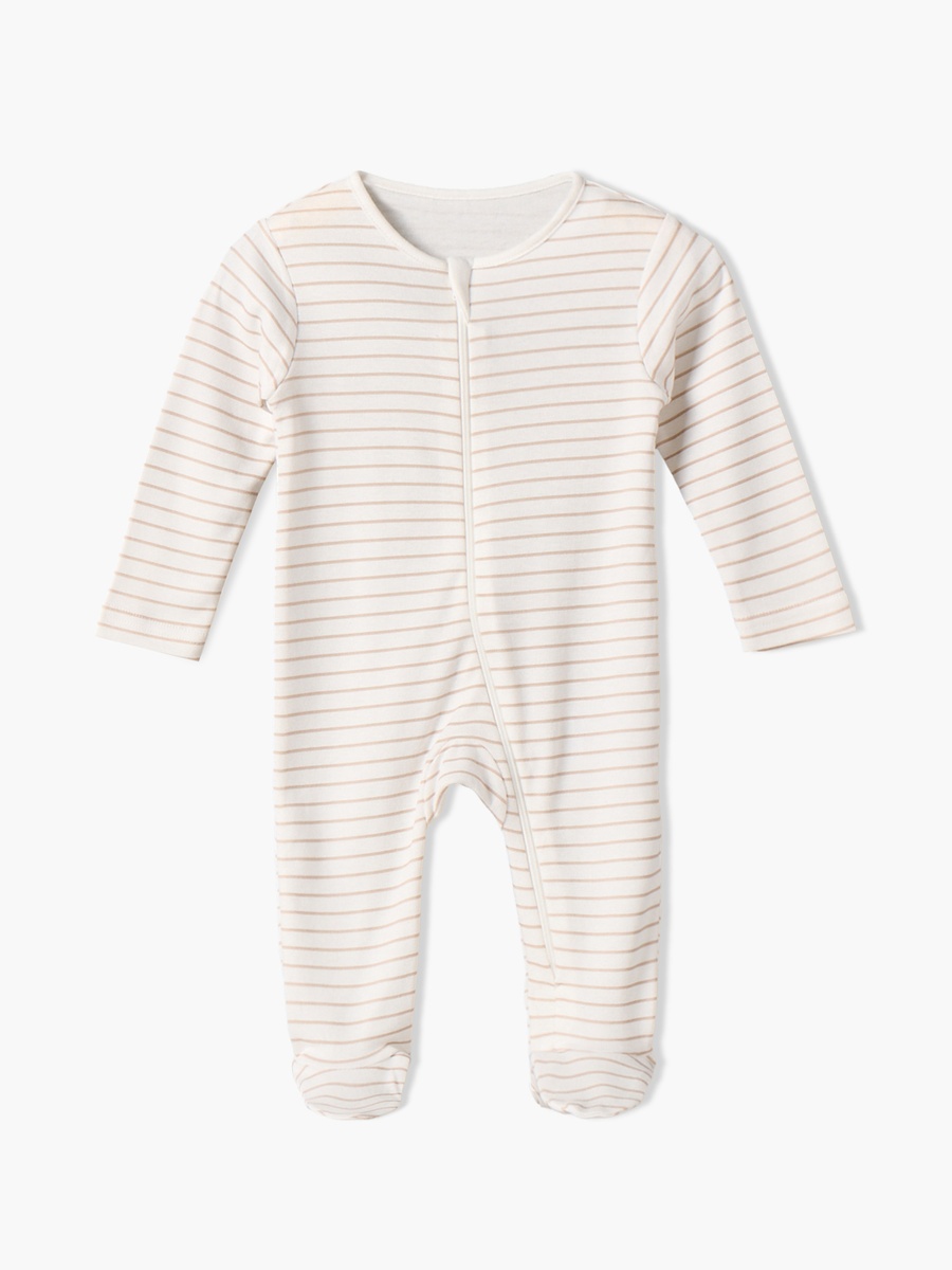 Pack of 5 Cotton Crew Neck Long Sleeves Sleepsuit with Zip Closure