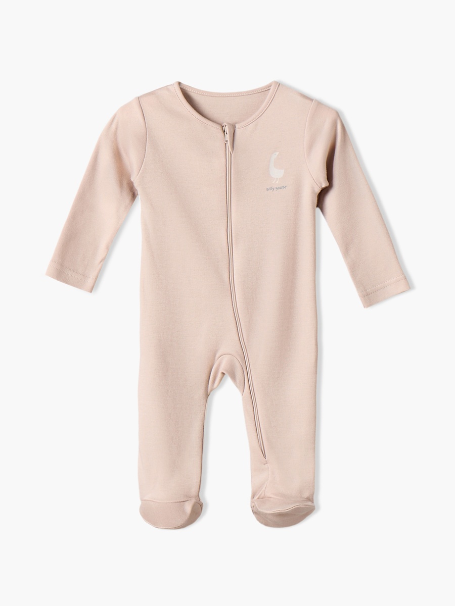 Pack of 5 Cotton Crew Neck Long Sleeves Sleepsuit with Zip Closure