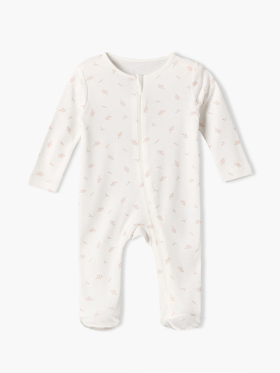 Pack of 5 Cotton Crew Neck Long Sleeves Sleepsuit with Zip Closure