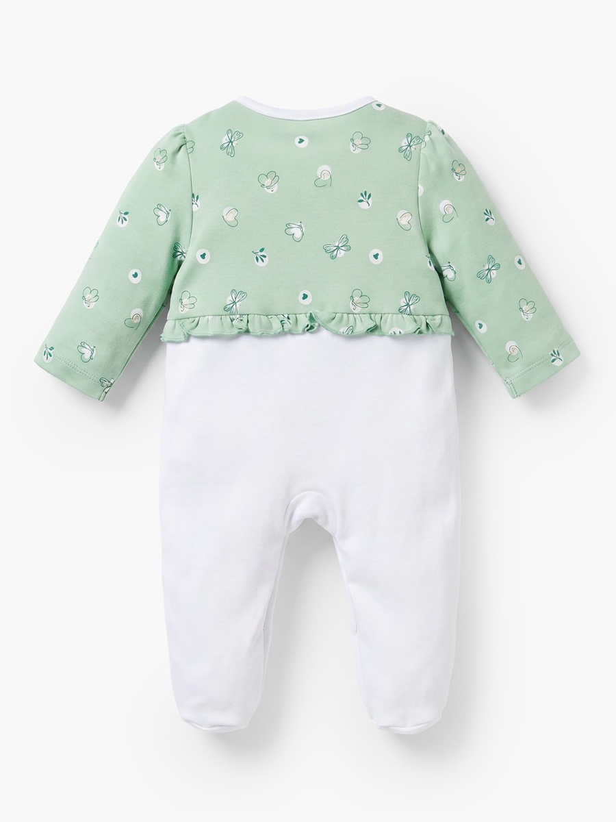 Cotton Round Neck Long Sleeves Sleepsuit with Bolero Overlay