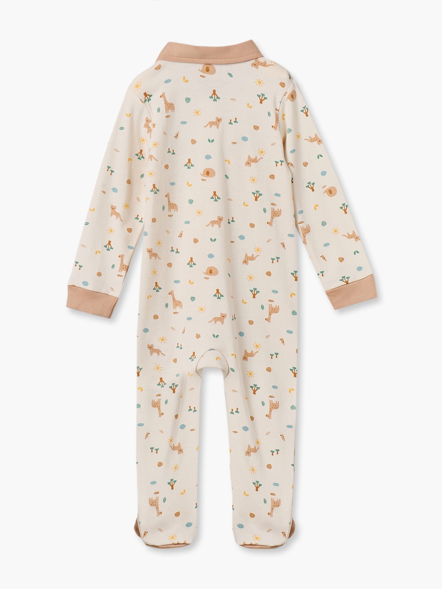Cotton Collared Long Sleeves Sleepsuit
