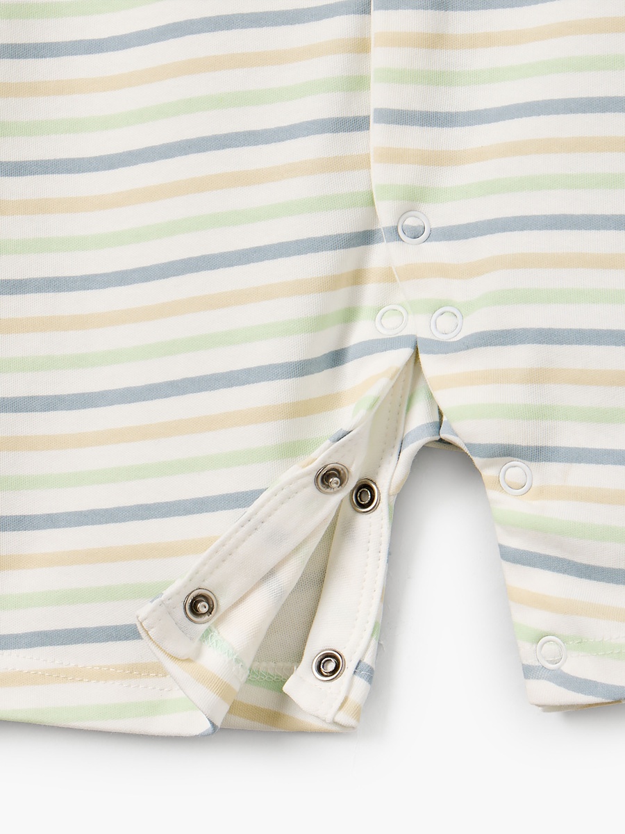 Set of 2 Cotton Crew Neck Sleepsuit with Romper