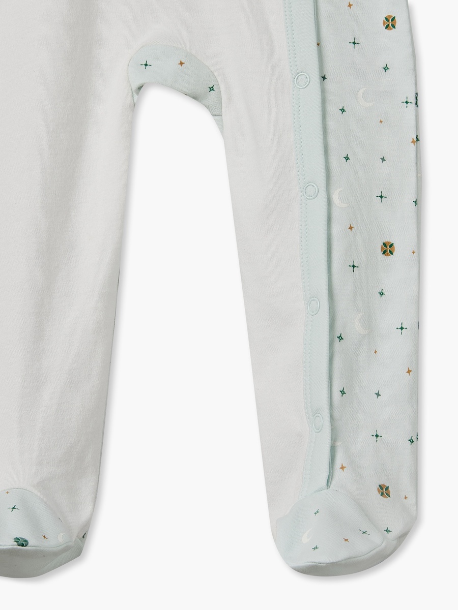 Cotton Crew Neck Long Sleeves Sleepsuit with KSA National Day Print