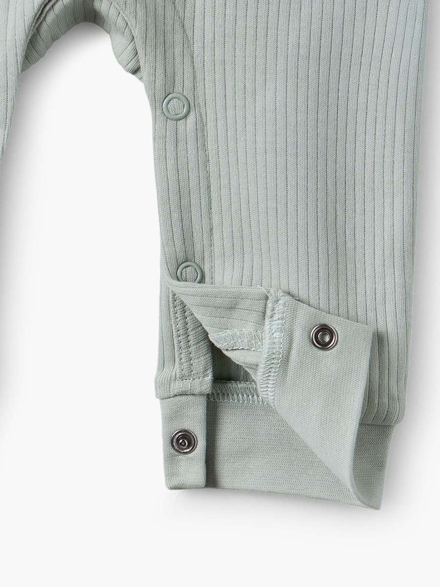 Cotton Crew Neck Long Sleeves Sleepsuit with Fruit Embroidery