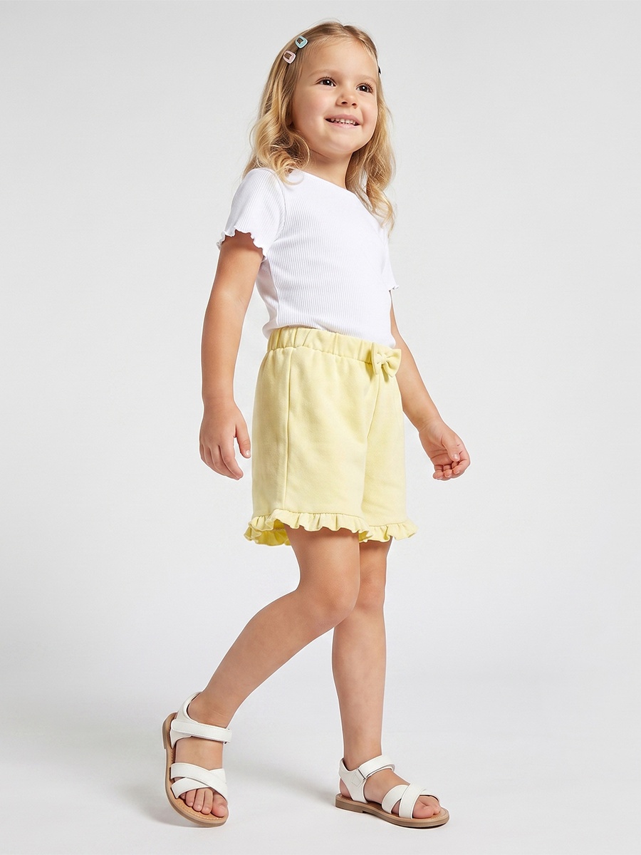 Knee Length Elasticated Shorts with Frill Detail