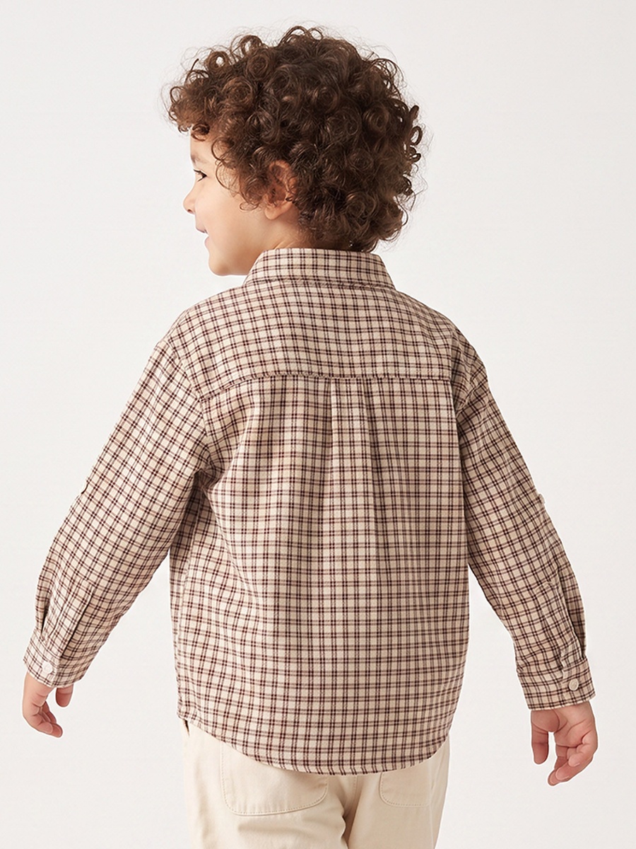 Long Sleeves Shirt with Checked Design