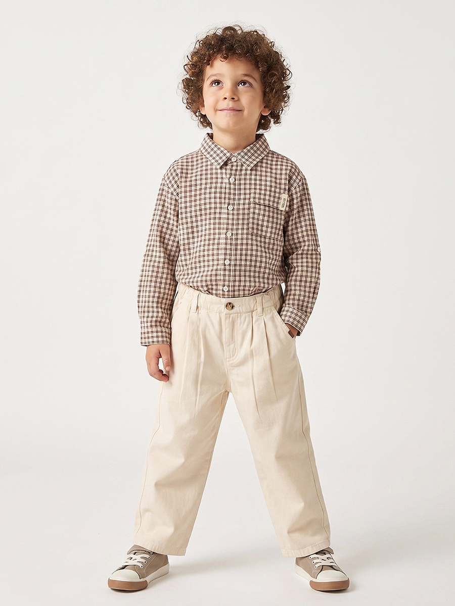 Long Sleeves Shirt with Checked Design