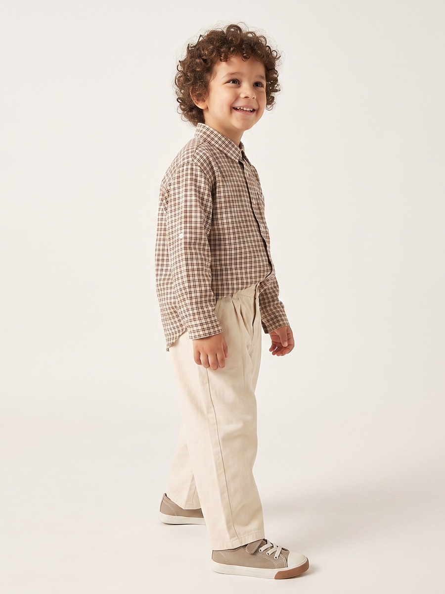Long Sleeves Shirt with Checked Design