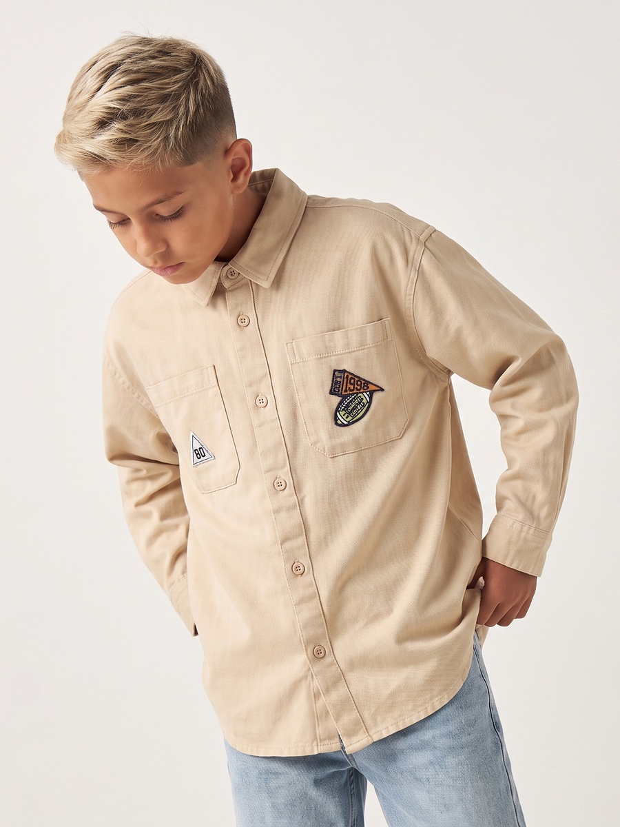 Long Sleeves Shirt with Sports Embroidery