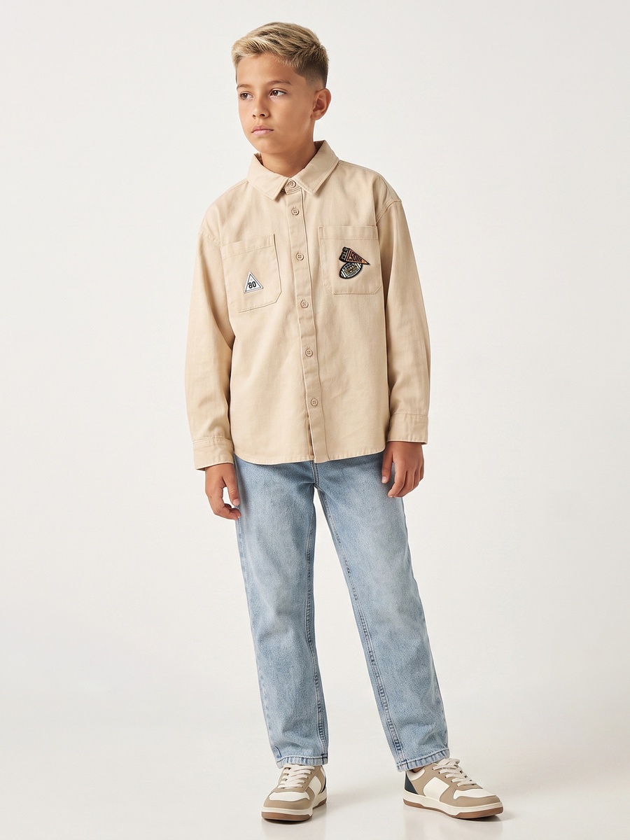 Long Sleeves Shirt with Sports Embroidery