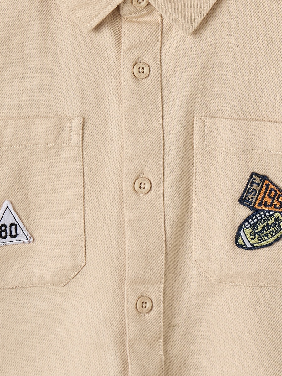 Long Sleeves Shirt with Sports Embroidery