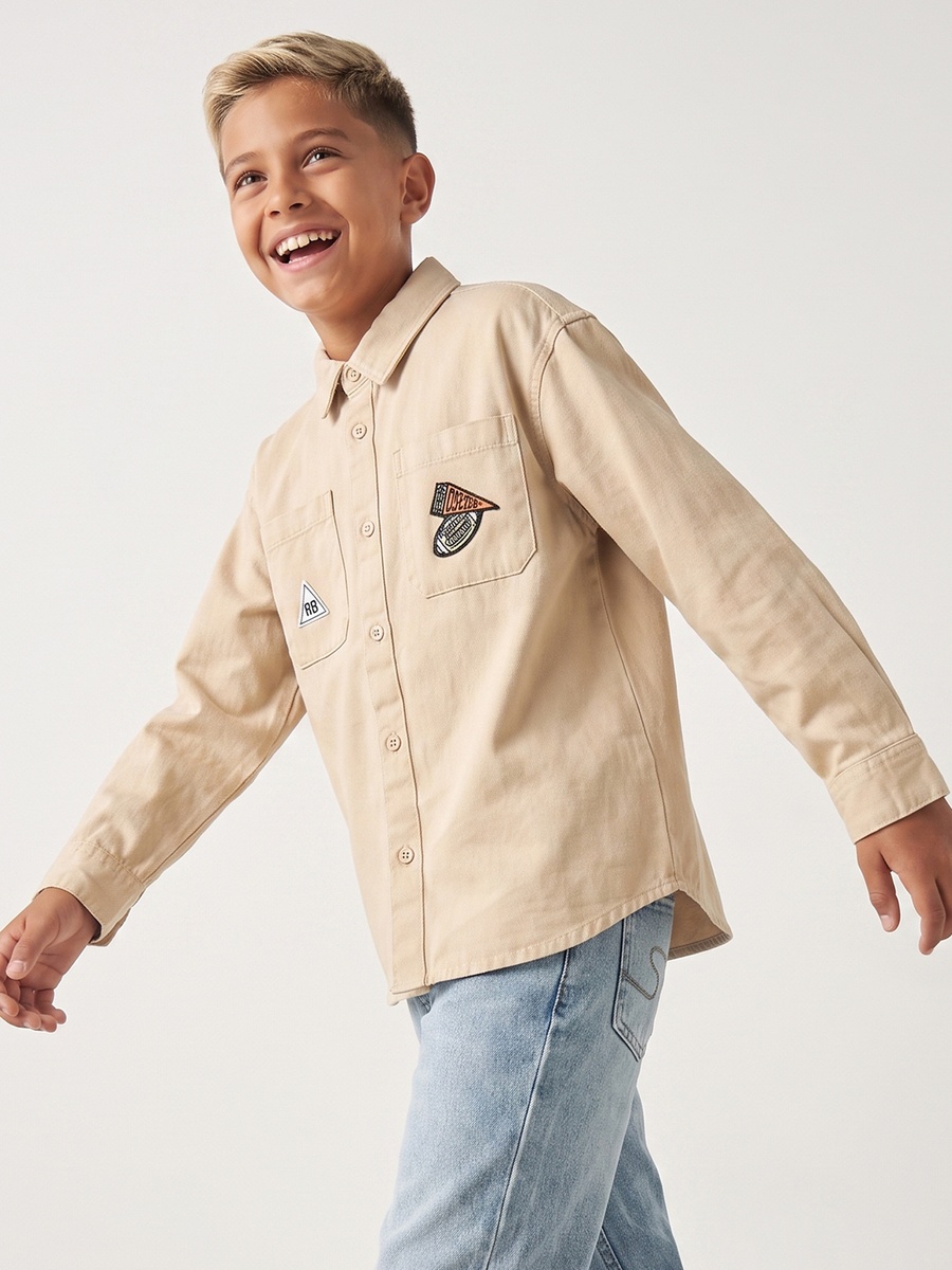 Long Sleeves Shirt with Sports Embroidery
