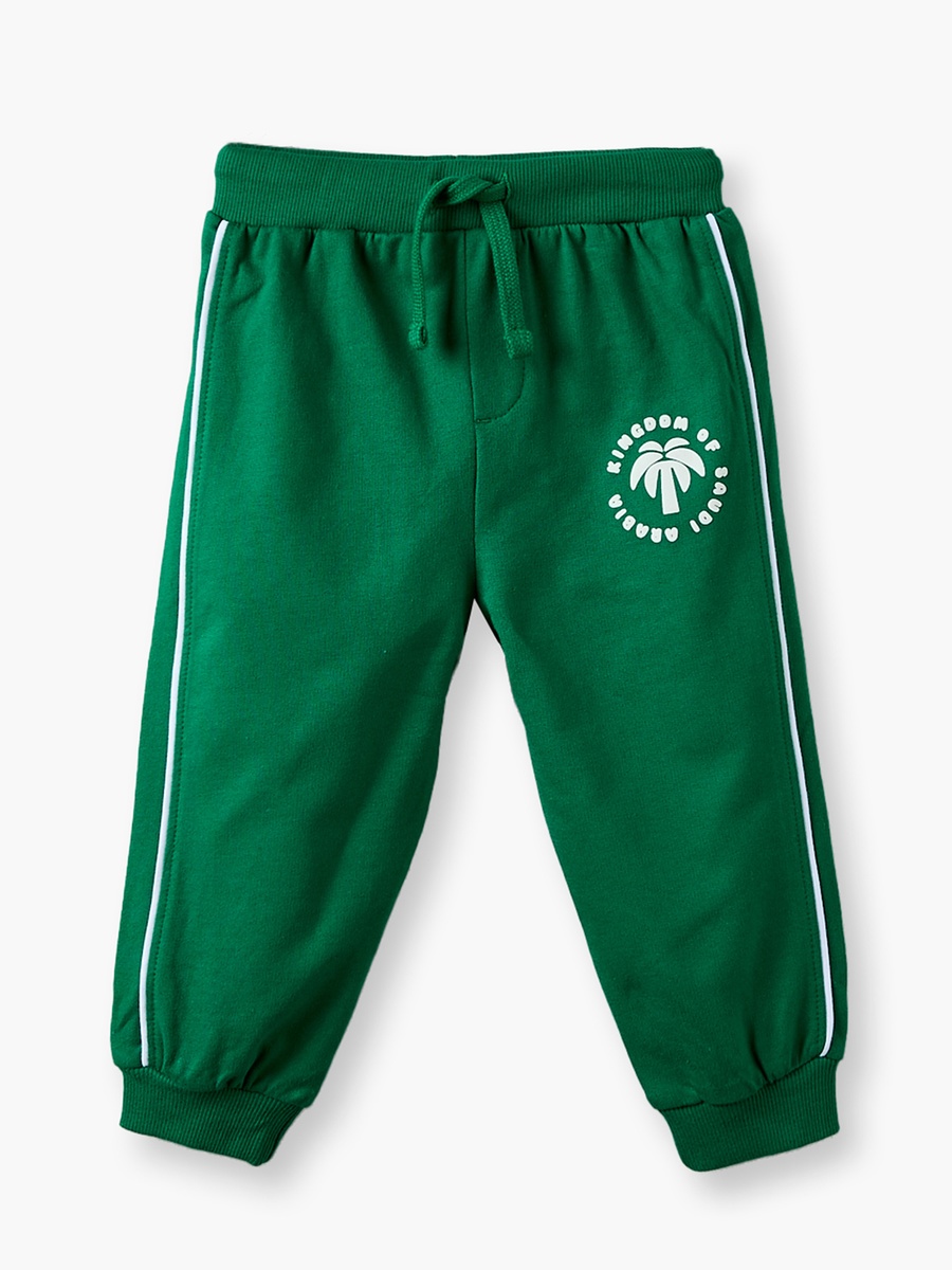 Crew Neck Short Sleeves T-Shirt and Joggers Set with KSA National Day Print