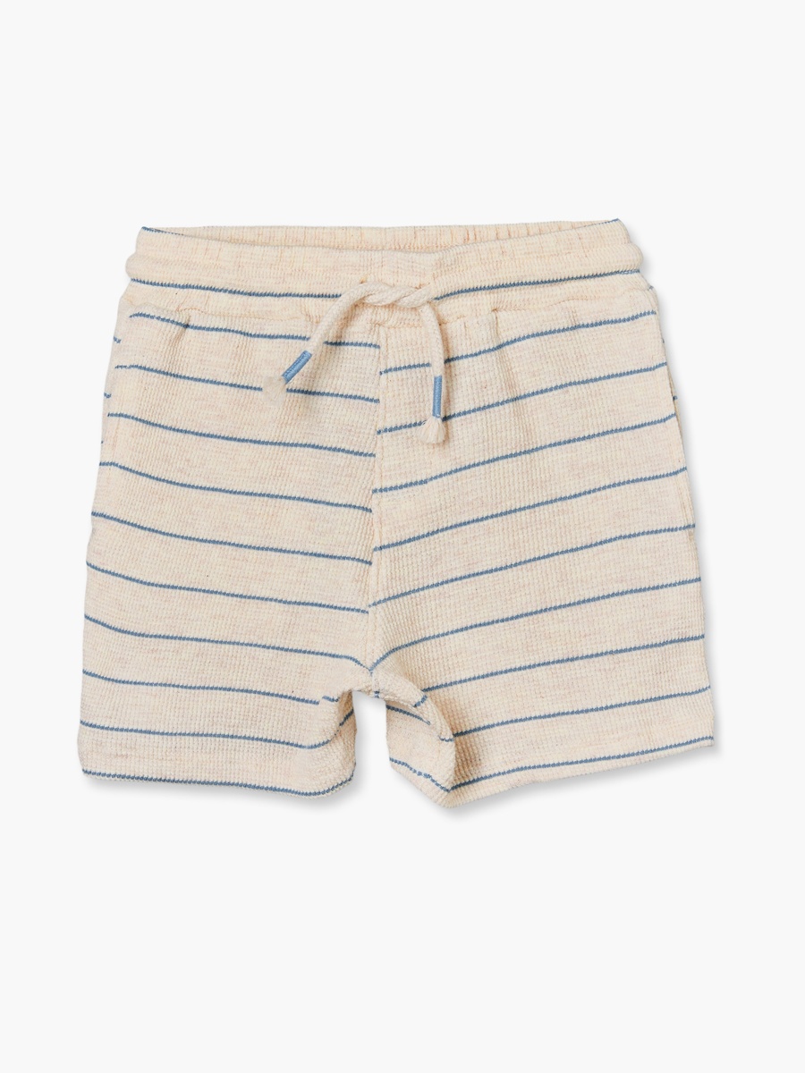 Henley Neck Short Sleeves T-Shirt and Shorts Set with Stripes