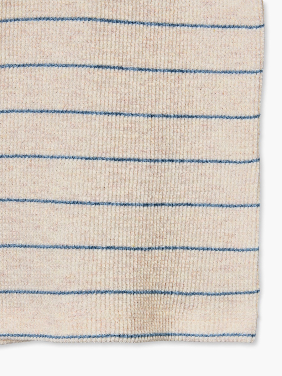 Henley Neck Short Sleeves T-Shirt and Shorts Set with Stripes