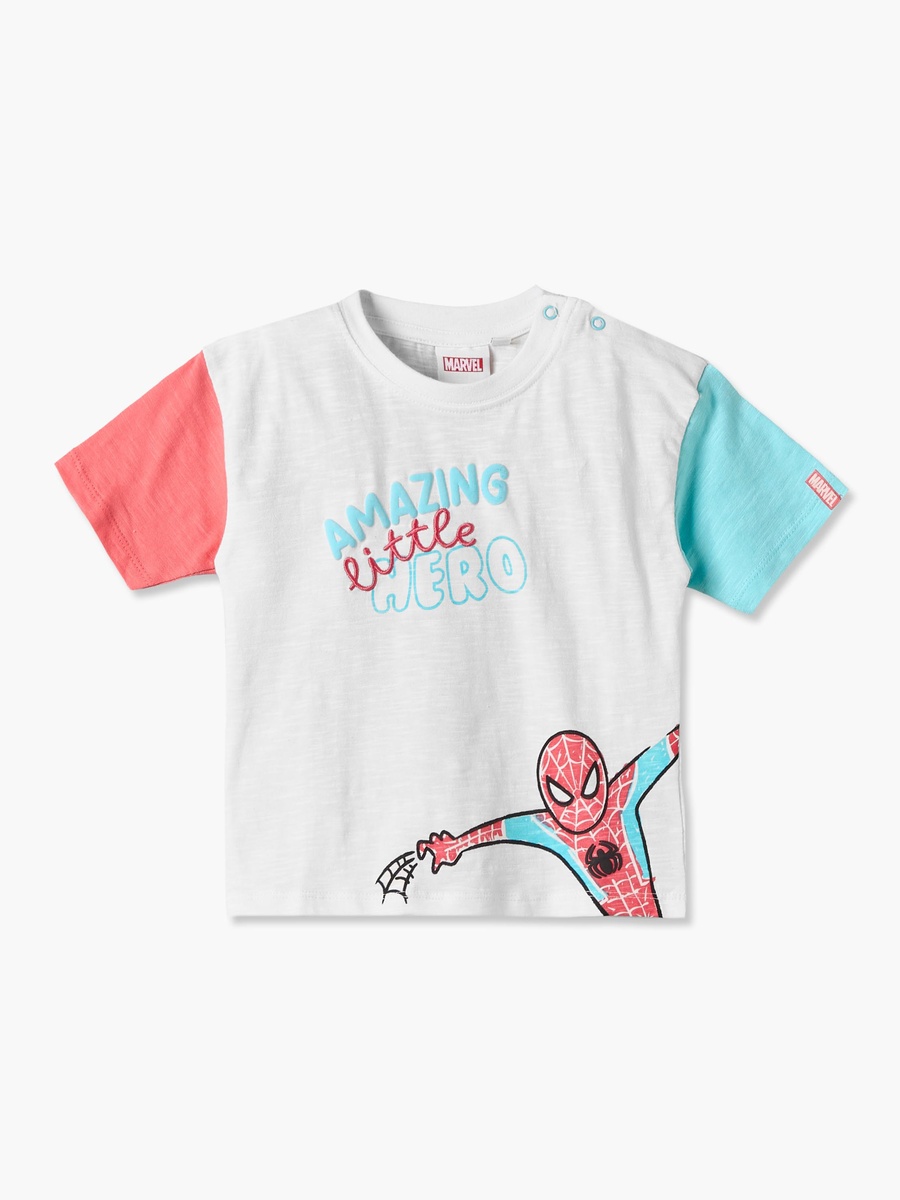 Crew Neck Short Sleeves T-Shirt and Shorts Set with Spider-Man Print