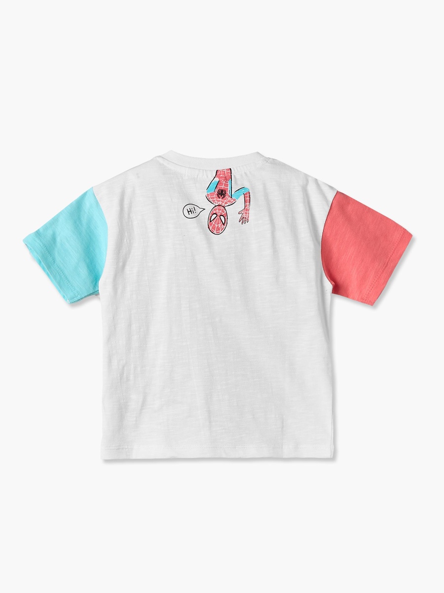 Crew Neck Short Sleeves T-Shirt and Shorts Set with Spider-Man Print