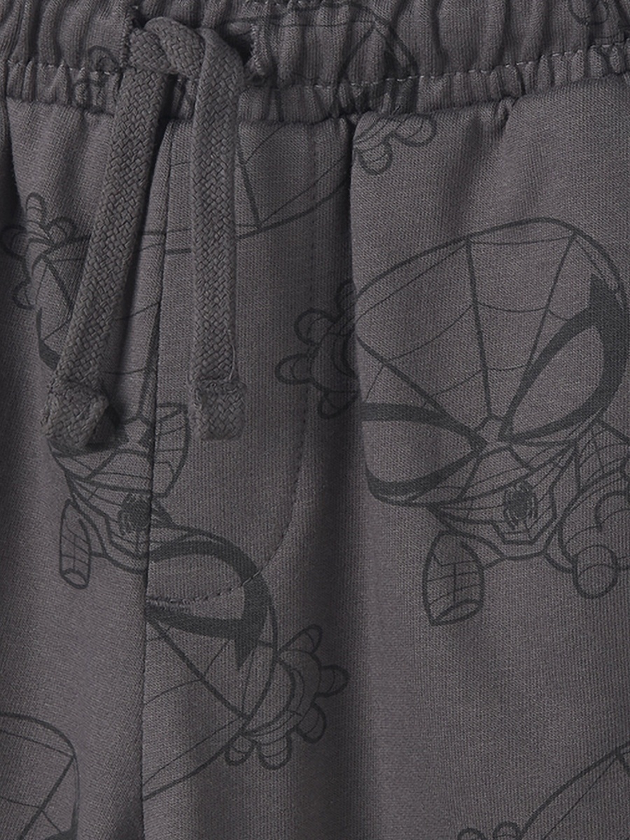 Crew Neck Short Sleeves T-Shirt and Shorts Set with Spider-Man Print