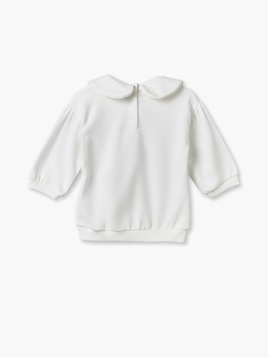 Peter Pan Collar Long Sleeves Sweatshirt and Pants Set with Butterfly Applique