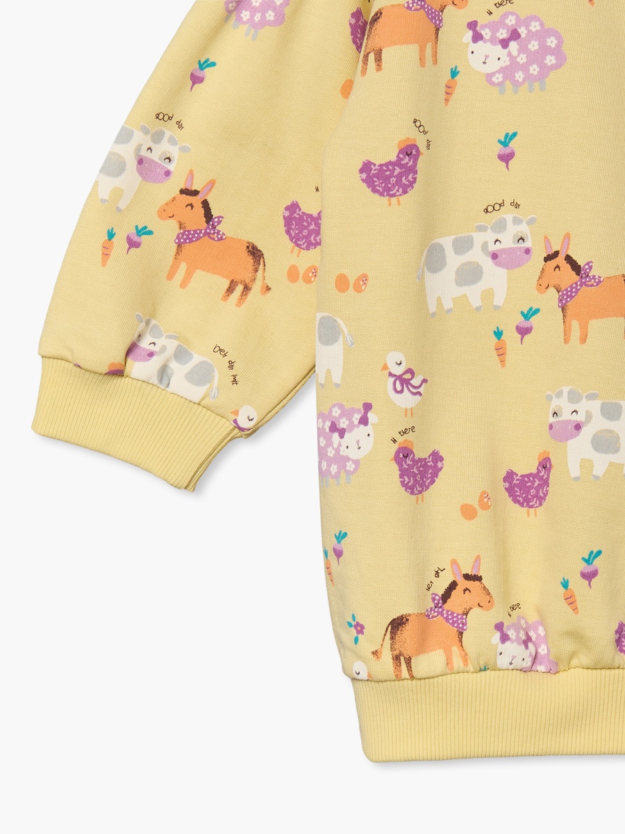 Crew Neck Long Sleeves Sweatshirt and Leggings Set with Floral Print