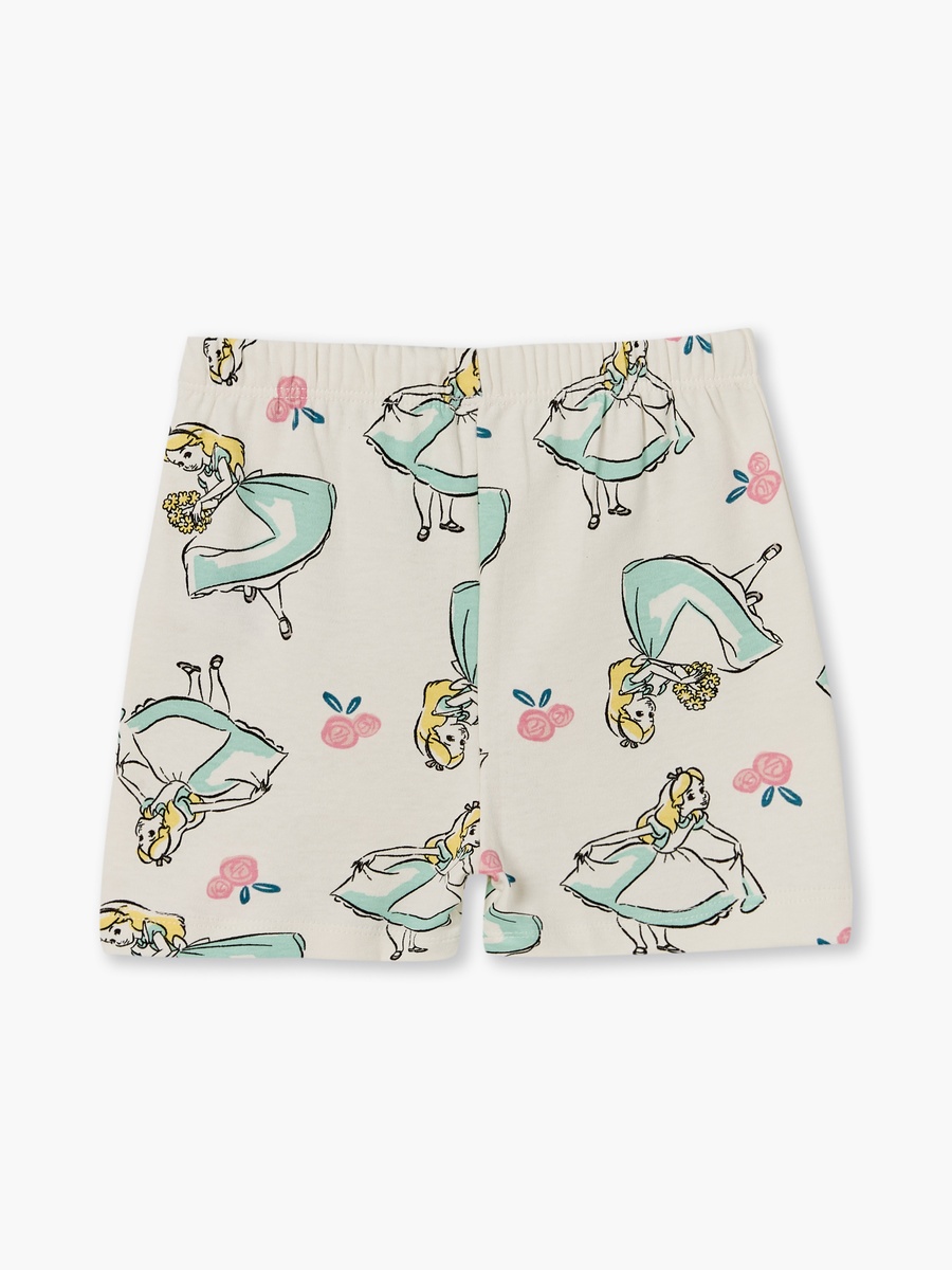 Crew Neck Short Sleeves T-Shirt and Shorts Set with Aurora Print