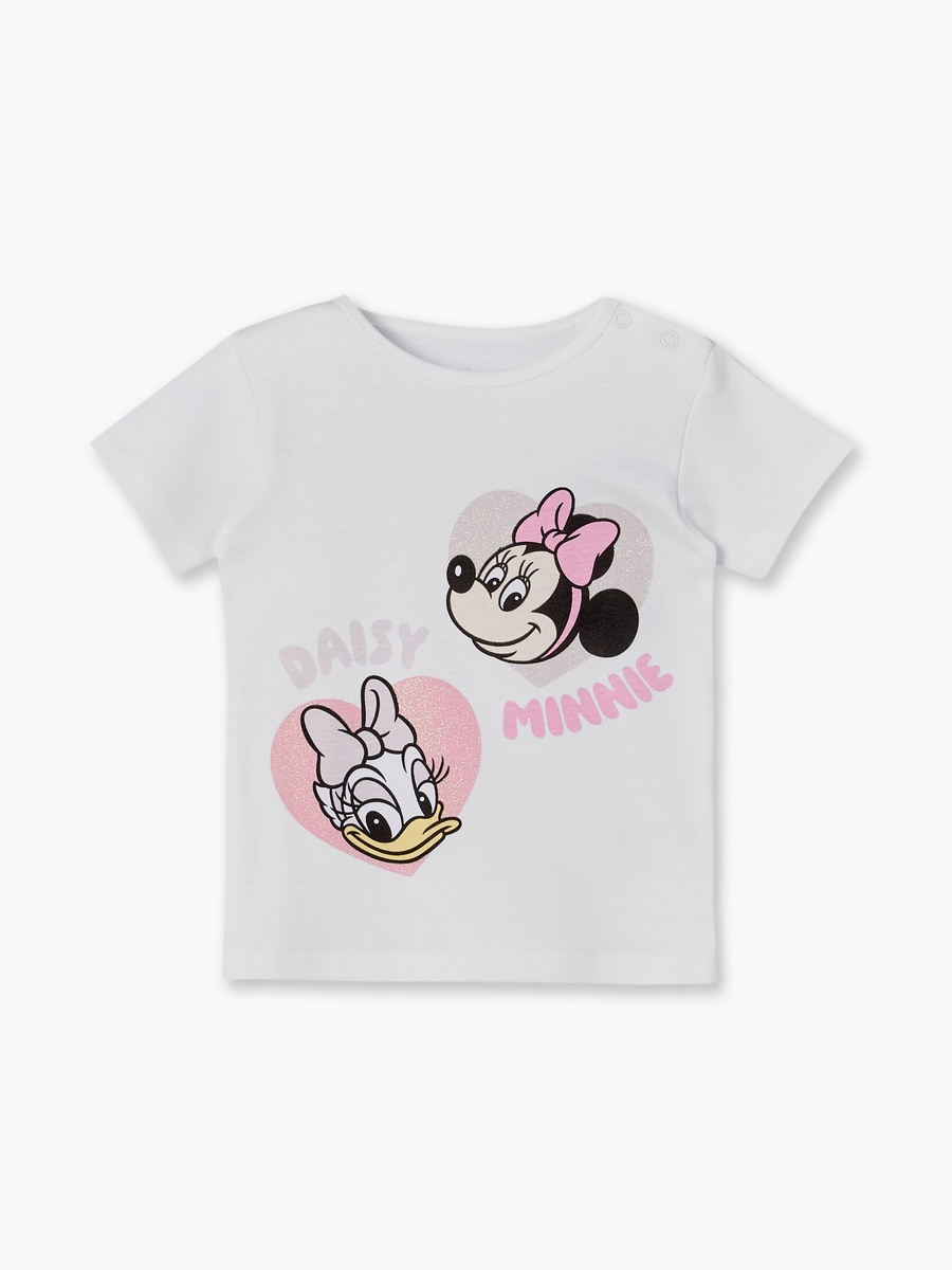 Round Neck Short Sleeves T-Shirt and Shorts Set with Minnie Mouse Print