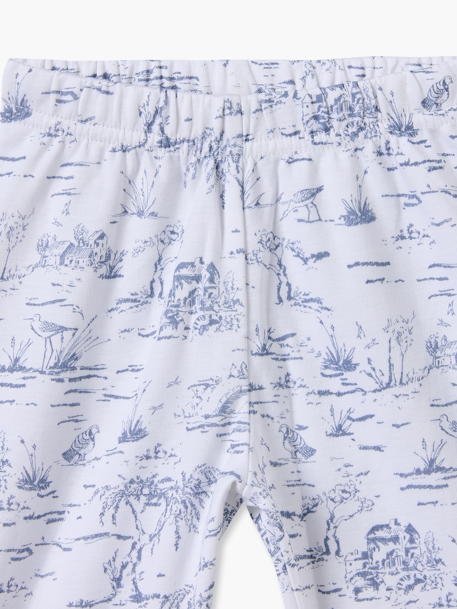 Cotton Collared Long Sleeves Shirt with Pyjamas with Forest Print