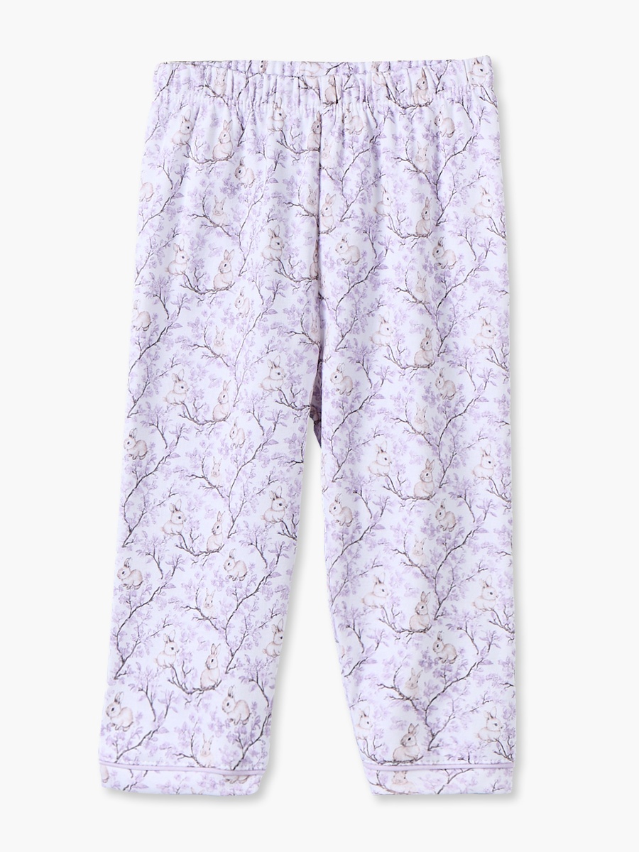Cotton Collared Long Sleeves Pyjama Set with Botanical Print