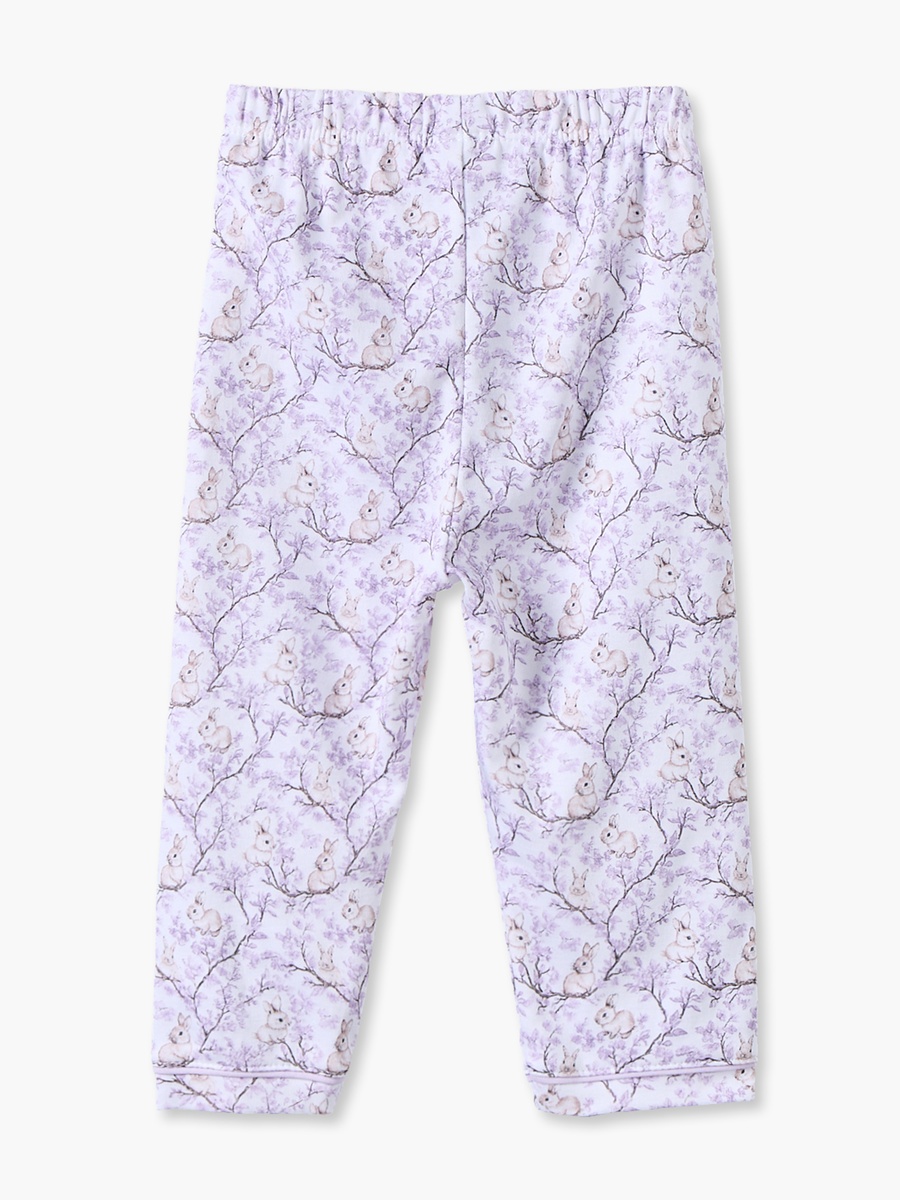 Cotton Collared Long Sleeves Pyjama Set with Botanical Print