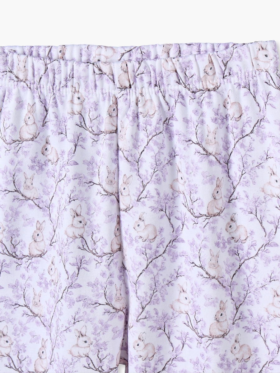 Cotton Collared Long Sleeves Pyjama Set with Botanical Print