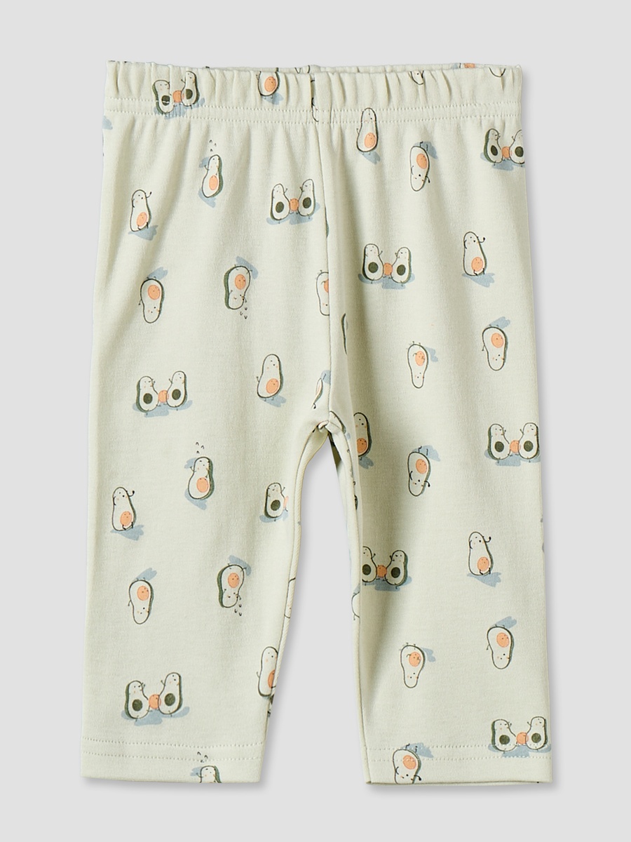 Cotton Collared Long Sleeves Pyjama Set with Avocado Print