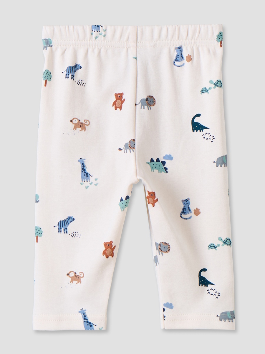 Cotton Collared Long Sleeves Pyjama Set with Safari Print