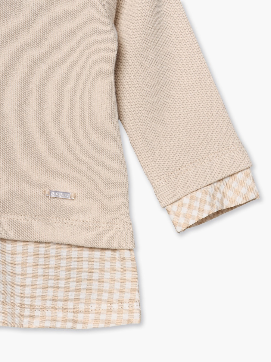 Cotton Collared Long Sleeve Pyjama Set with Gingham Checks