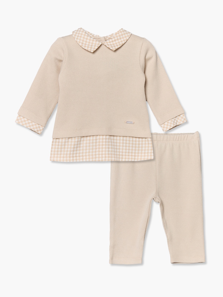Cotton Collared Long Sleeve Pyjama Set with Gingham Checks