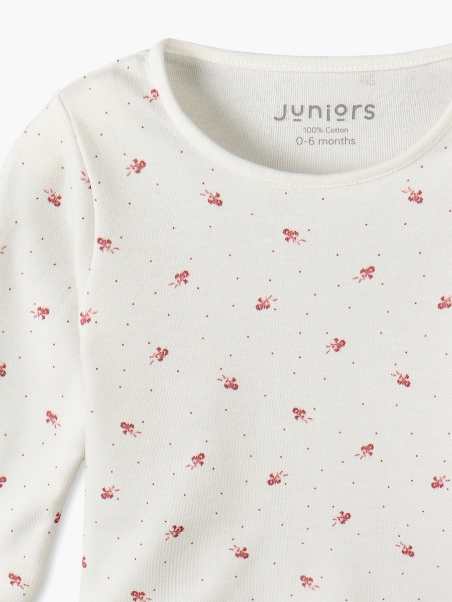 Cotton Crew Neck Long Sleeves Pyjama Set with Floral Print