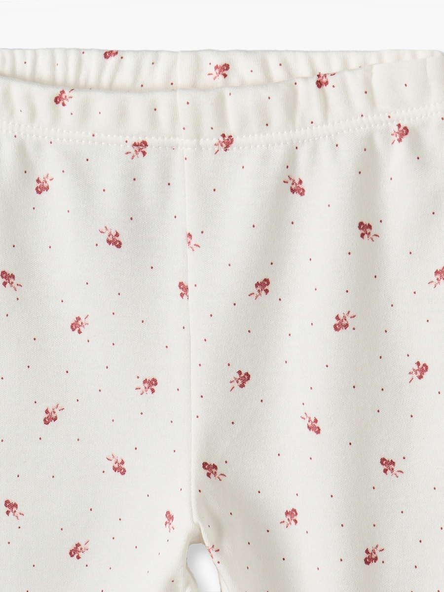 Cotton Crew Neck Long Sleeves Pyjama Set with Floral Print