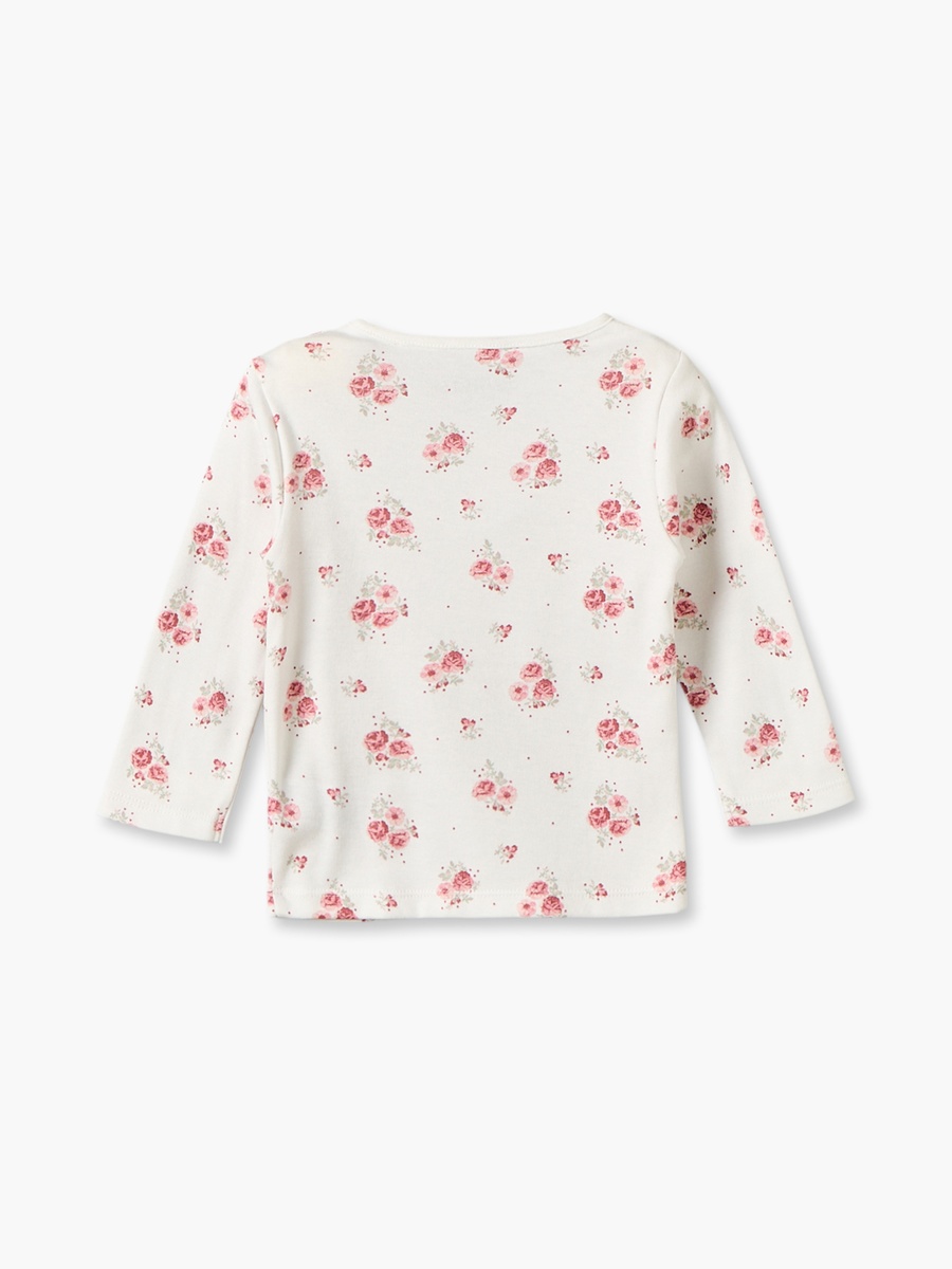 Cotton Crew Neck Long Sleeves Pyjama Set with Floral Print