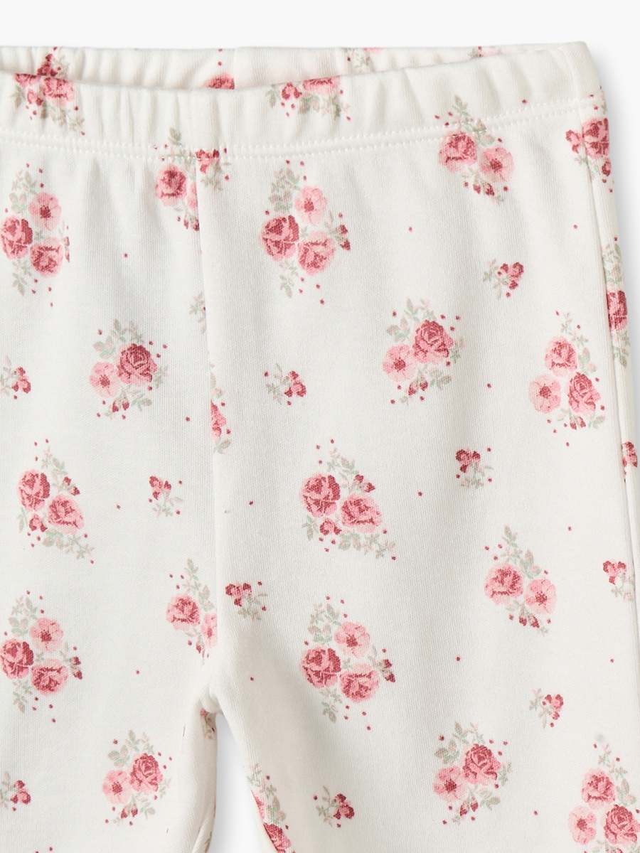 Cotton Crew Neck Long Sleeves Pyjama Set with Floral Print