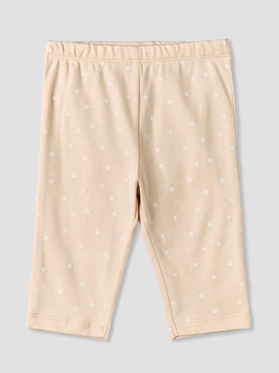 Cotton Round Neck Long Sleeves Pyjama Set with Star Print