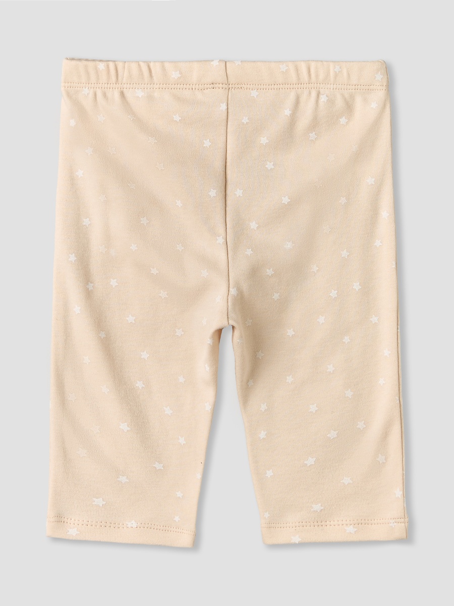 Cotton Round Neck Long Sleeves Pyjama Set with Star Print
